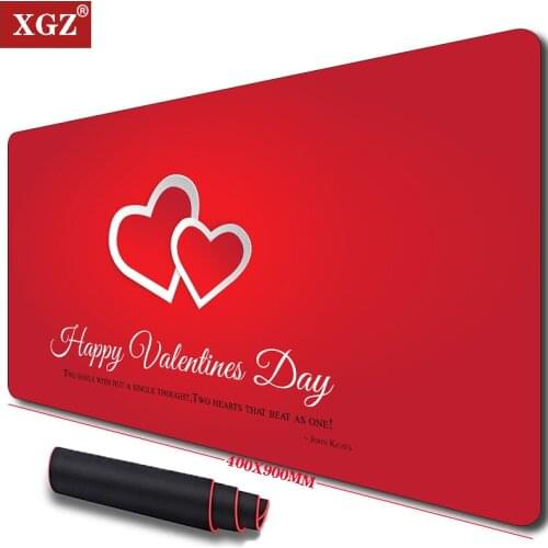 Xgz Love Personalized Mouse HD Printing Computer Gamer Locking Mouse Pad XXL Keyboard PC Pad CSGO Non-slip Rubber 400X900MM