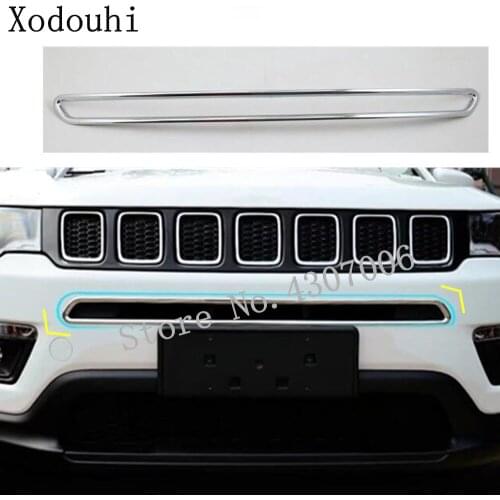 Car Cover Protection ABS Chrome Trim Front Bottom Grid Grill Grille Molding Bumper Hoods For Jeep Compass 2017 2018 2019 2020