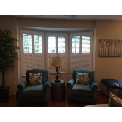 Custom Basswood Plantation Shutters Wooden Blinds Solid Wood Shutter Louvers PS248