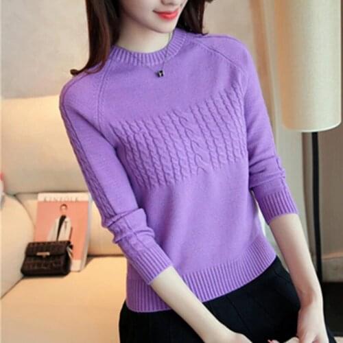 Autumn Winter New Sweater Womens clothing Hedging Round neck Knitted Sweaters Elegant Women Wild Long sleeve Shirt Sweater A75