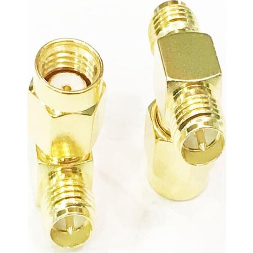 10pcs RP-SMA Plug Male to 2 RP-SMA Female Triple 3 Way T Adapter Connector
