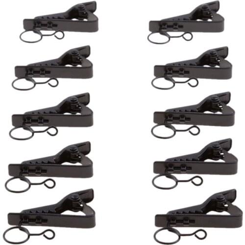 10 Pack Mini Ring Type Microphone Clip Hold Shock Secure Lapel Mic Clamp Replacement Kit for Headset Microphones