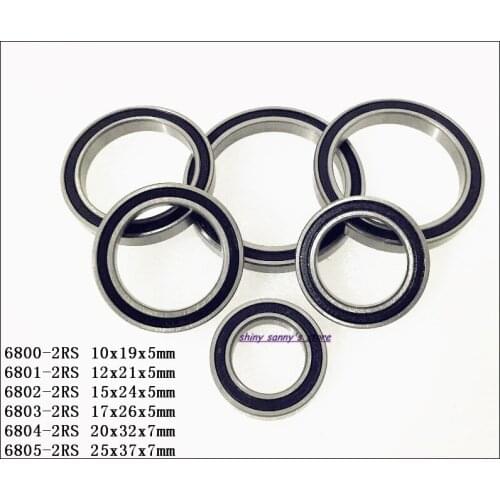 100pcs/Lot 6803-2RS The Rubber Thin Wall Deep Groove Ball Bearing Brand New