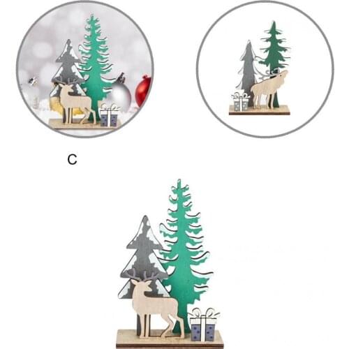 3 Styles Good Merry Christmas Wooden Ornaments Decor Lightweight Desktop Ornaments Burr Free for Home