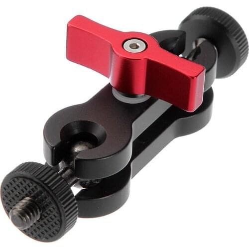 360° Dual Ball Head Hot Shoe Magic Arm Bracket Clamp Holder For DSLR Cam Monitor