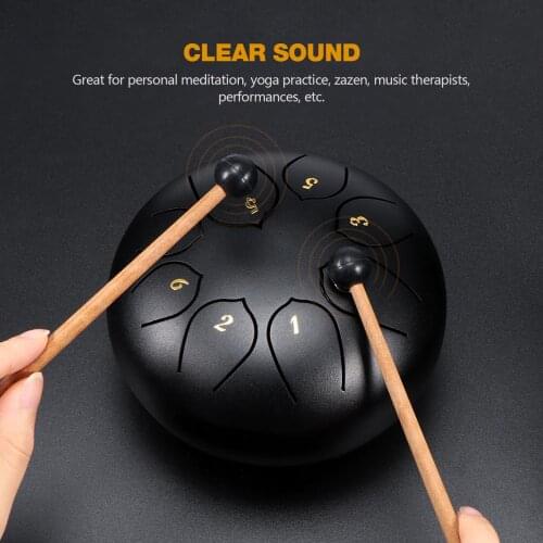 6 Inch Steel Tongue Drum 8 Tune Hand Pan Drum Tank Hang Drum With Drumsticks Carrying Bag Percussion Instruments
