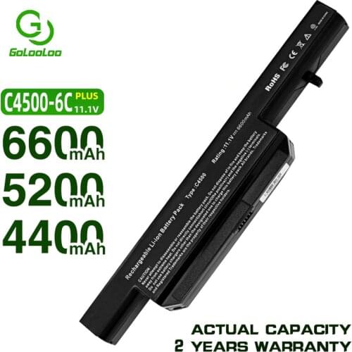 Golooloo 6 cells laptop battery for Clevo C4500BAT-6 W240C C4500BA T6 W271 C4500BAT 6 C4100 C4500 B4100M Series for SAGER NP2252