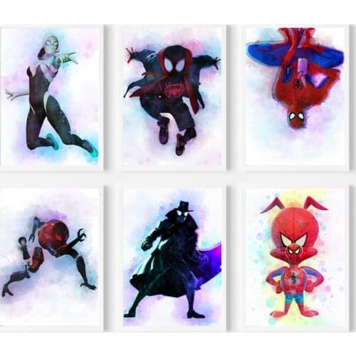 Watercolor Marvel Superhero Avengers Poster Iron Man Canvas Painting Captain America Wall Art Pictures for Home Decoration