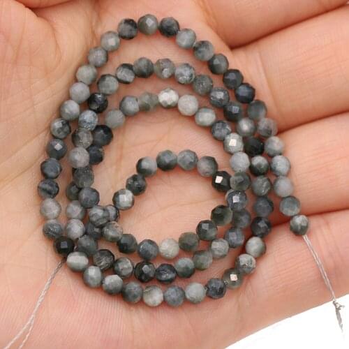High Quality Natural Gem Stone Beaded Eagle Eye Faceted Small Loose Beads for Jewelry Making DIY Bracelet Necklace Accessories