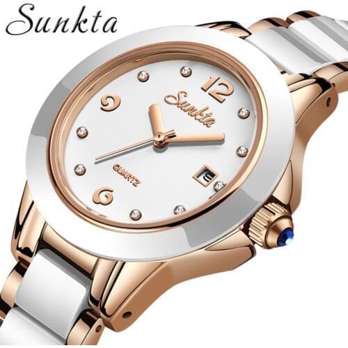 2019New Creative Waterproof Quartz Watches For Women SUNKTA Fashion Women Watches Rose Gold Ladies Bracelet Watches Reloj Mujer