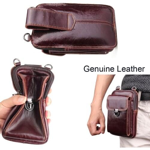 Genuine Leather Pouch Shoulder Belt Phone Case Bags For Asus Zenfone Max Pro (M2) ZB631KL ZB633KL Live Lite (L1) ZA550KL ZA551KL