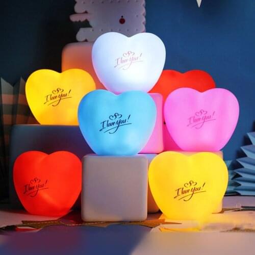 Love Heart Shaped Childrens Night Light 3D Moon Toy Lighting Valentines Day Lamp Bedroom Decoration Sky Night Lights