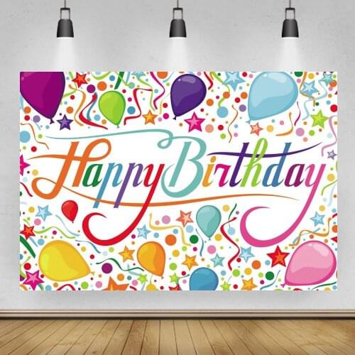 Rainbow Colorful Balloons Cake Table Decor Backgrounds Newborn Baby Kids Birthday Family Party Room Wall Poster Backdrops Vinyl