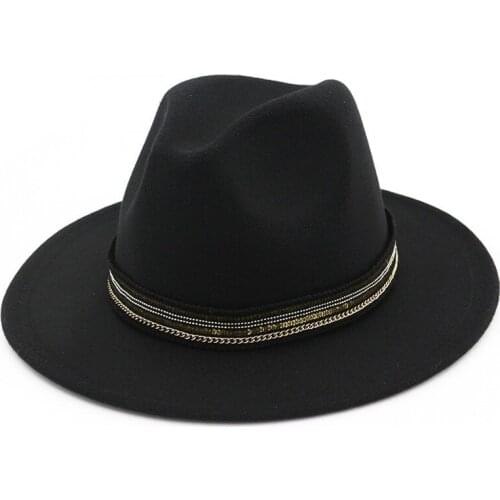 European US Wool Felt Western Sombrero For Unisex Wide Brim Cowgirl Turquoise Braid Leather Band Trilby Fedora for HF122