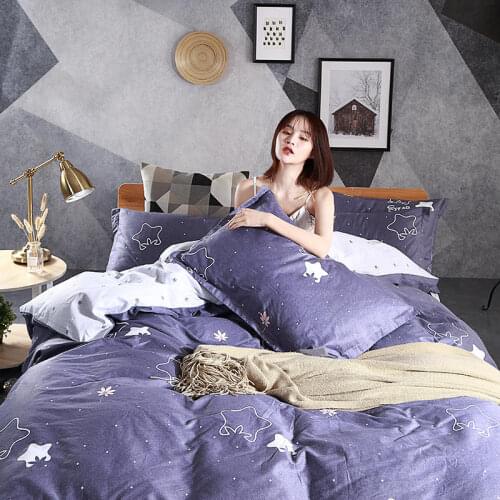 Purple fairy tales Bedding Sets Little stars Bed Set Bedding Comfortable cotton bed linen Home textile single/double bed Quilt