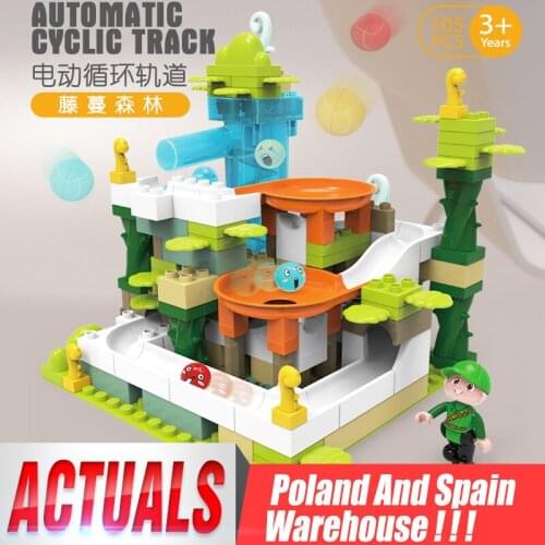 Marble Race Run Block 105PCS The Forest Compatible With Duplped Building Blocks Big Size Bricks DIY Toys Gifts For Kids