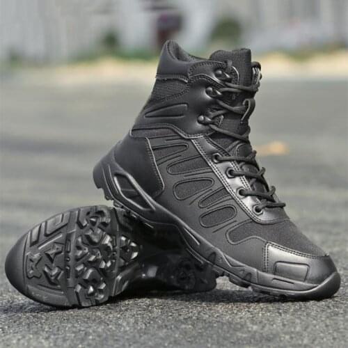 Men Outdoor Military Tactical Combat Boots Wear-resistant Breathable Non-Slip Waterproof Boots Climbing Training Sports Shoes