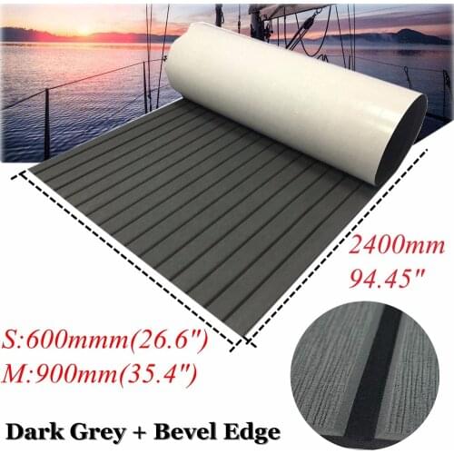 EVA Faux Teak Decking For Boat Yacht Marine Flooring Carpet 60x240cm/90x240cm EVA Foam Dark Grey In Black Accessories