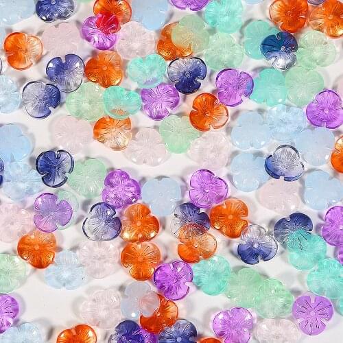 New 10Pcs Czech Glaze Glass Three-petal Imitation Flower Handmade Hair Clip Material Beads For DIY Accessories Jewelry Making