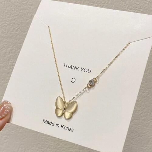 New 2021 Trendy Female Necklace Butterfly Cute And Modern Charming Designer Korea