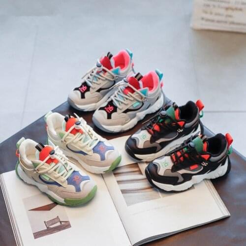 2020 Autumn Winter Plush Warm Sneaker Children Shoes Boys Girls Sport Shoes Antislip Soft Bottom Kids Baby Sneaker Leather Shoes
