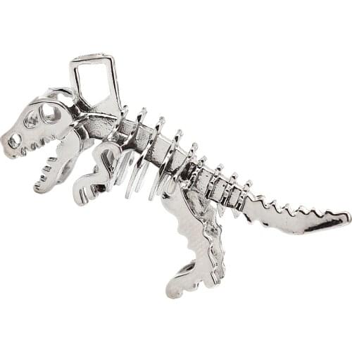 Dinosaur Skeleton Charms Zinc Based Alloy Pendants Animal Silver Color For DIY Necklace Jewelry Making 35mm x 28mm, 2 PCs