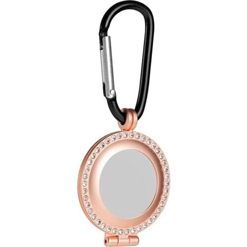 Premium Metal Case with Key Ring Compatible with AirTags Rhinestone Frame Drop Protection Shock-Absorbing TN88