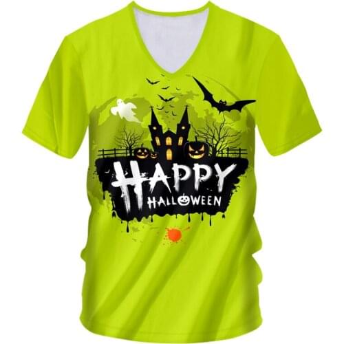 IFPD EU Size New 3D Horror T-shirt Halloween 3D Printed V-neck Tshirt Hip Hop The Nightmare Before Christmas Men And Women Shirt