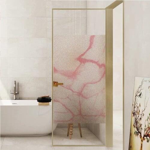Pink Marble Glass Film Static Cling Private Antiseptic Reusable Removable Drop-Shipping Frosted Home Decorative Window Film