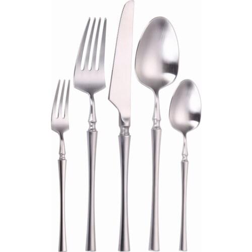Steel Cutlery Set Tableware Flatware Dinnerware Silverware Set Tea Fork Dinner Knife Fork Spoon Set Luxury Cutlery Dropshipping