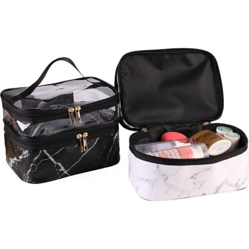 Women Make Up Bag Fashion Printing Cosmetic Portable Pouch Square Travel Handbag Toiletry Organizer Large Capacity Bags Girls