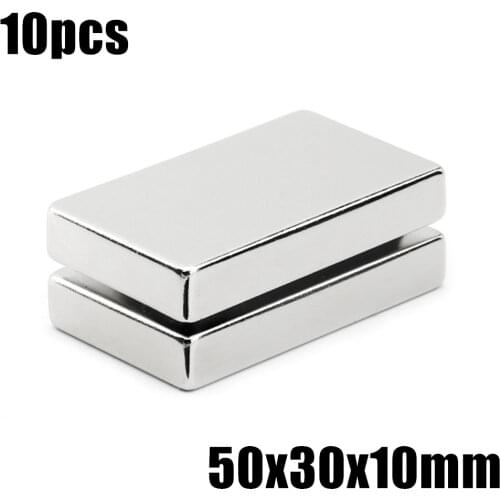 10pcs F50x30x10mm Super Powerful Strong Rare Earth Block NdFeB Magnet Neodymium N35 Magnets F50*30*10mm- Free Shipping
