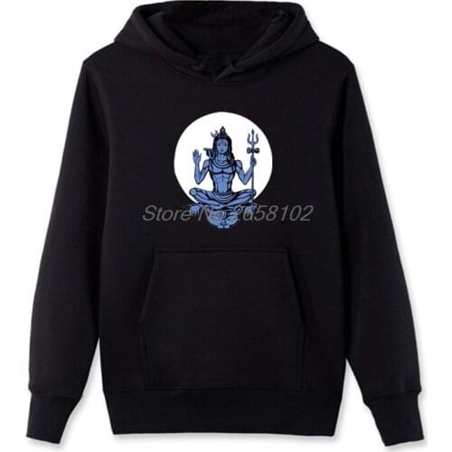 New Lord Shiva Print Hoodies Men Cotton Hoodie Indian Style Coats Tops Hip Hop Harajuku Streetwear Fitness Sweatshirt