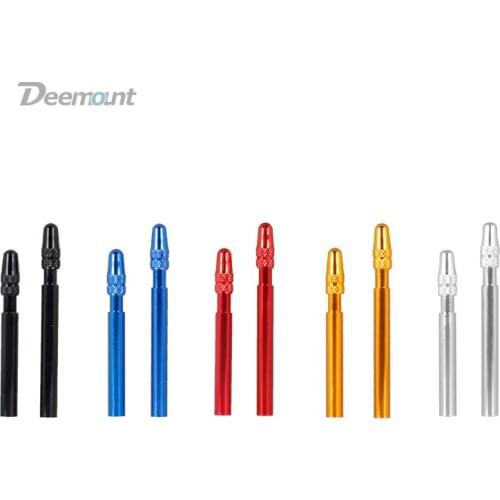 Bicycle 10Pair Presta Valve Extender W/Cap CNC Aluminum Alloy Anodized F/V Extension for Fixed Road Bike Rims 50mm 60mm