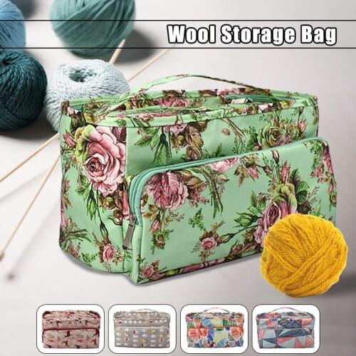 Knitting Needles Sewing Set DIY Storage Bag Crochet Hooks Needle Thread Yarn Storage Bag DIY Organizer Holder Wool Crochet Hooks