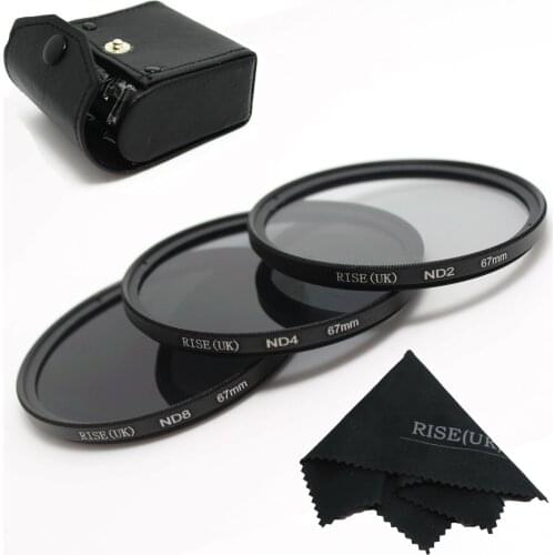 High Quanlity! 100% GUARANTEE RISE(UK) New Professional 67mm ND2 ND4 ND8 Filter kit MACRO for canon nikon sony pentax free ship