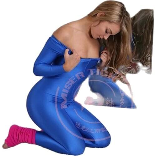 Woman Sex Appeal Cosplay Zentai Bodysuit Catsuit Special Purpose Straitjacket Big Round Collar One-Pieces Body-Shaping Nightgown