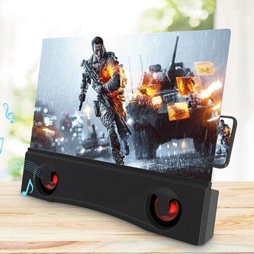 12inch 3D Universal Bluetooth Speaker Amplifier Enlarged Mobile Phone Screen Magnifier HD Video Conference Live Broadcast Stands
