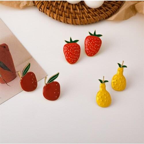 2021 Summer New Fruit Cherry Drop Earrings For Women Sweet Ear Jewelry Brincos