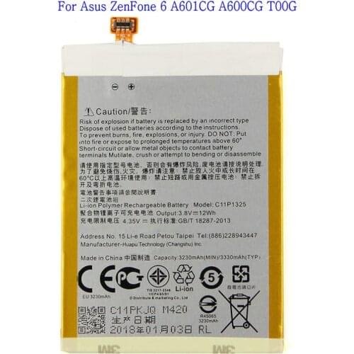 1x 3330mAh C11P1325 Replacement battery For ZenFone6 / ZenFone 6 Z6 A600CG T00G A601CG Phone Battery