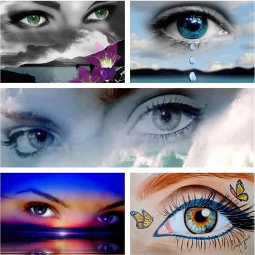 New 5D DIY Diamond Painting Sky EyesWoman Embroidery Rhinestone Cross Stitch Gift Home Office Decor Kids Adult Factory Direct