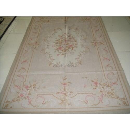 Free Shipping 5'X8' Antique French Aubusson rug hand knotted 100% New Zealand wool rugs and carpets wholesale & Retail carpets