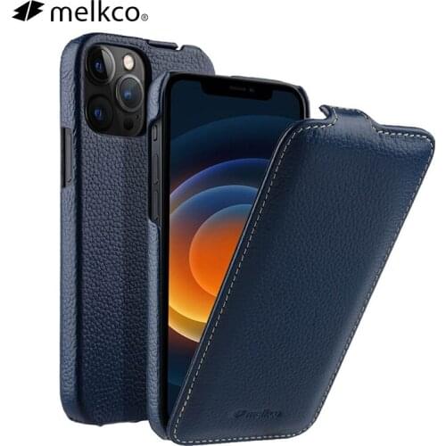 Melkco Official Original Genuine Leather Flip Phone Case For iPhone 12 Pro Max mini 11 X Xr Xs 7 8 Business Real Cow Bag Cover