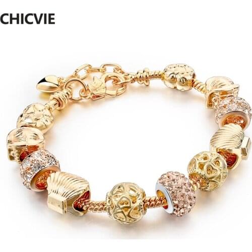 CHICVIE Custom Gold Hollow Heart Charm Crystal Owl Bracelets Bangle For Women Silver Stainless Steel Jewelry Bracelet SBR150326