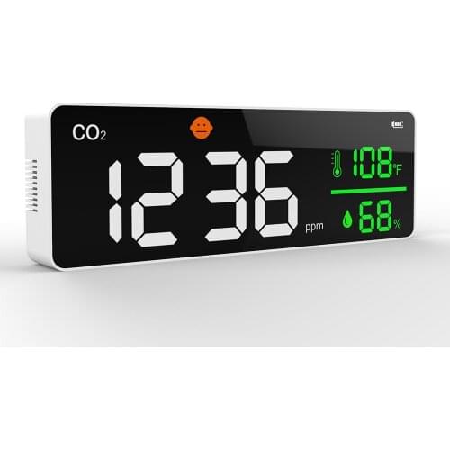 DM1306 Carbon Dioxide Detector CO2 Meter Gas Detector Temperature&Relative Humidity Wall Mounted Air Quality Monitor NDIR Sensor