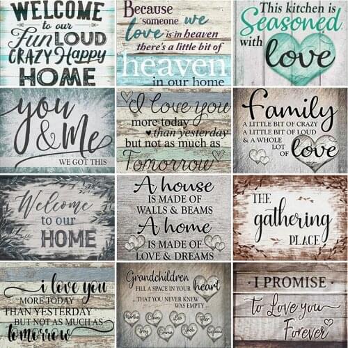 Evershine Full Square Diamond Painting Blackboard Cross Stitch Diamond Embroidery Landscape Rhinestone Pictures Crafts Kit