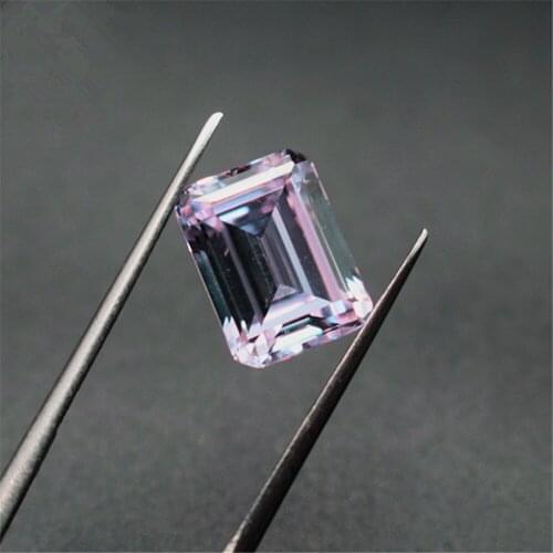 Grade AAA Light Pink Cubic Zirconia Rectangle Faceted Gemstone Emerald Cut Cubic Zirconia Multiple Sizes to Choose C65Z