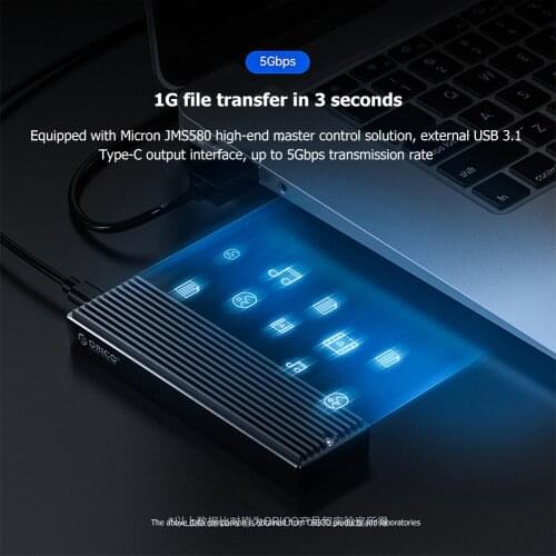 ORICO M2PF-C3 Type-C M.2 NGEF SSD Mobile Enclosure Aluminum Alloy USB3.1 5Gbps External Solid State Drive Box Case for 2230 2242