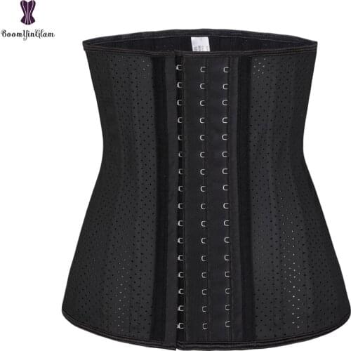 30cm Latex Rubber Waist Trainer Training Cincher Corset 9 Steel Boned Breathable Korset For Weight Loss Underwear Corselet