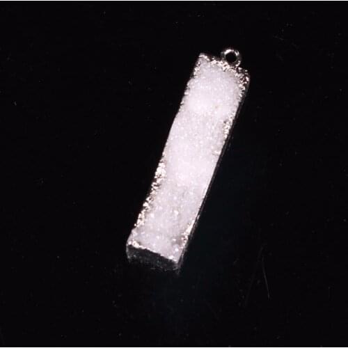 Light Weight New Style Quartz Top Quality Real Natural Druzy Bar Gem Stone Pendant Beads for Women Multi Layer Necklace Making